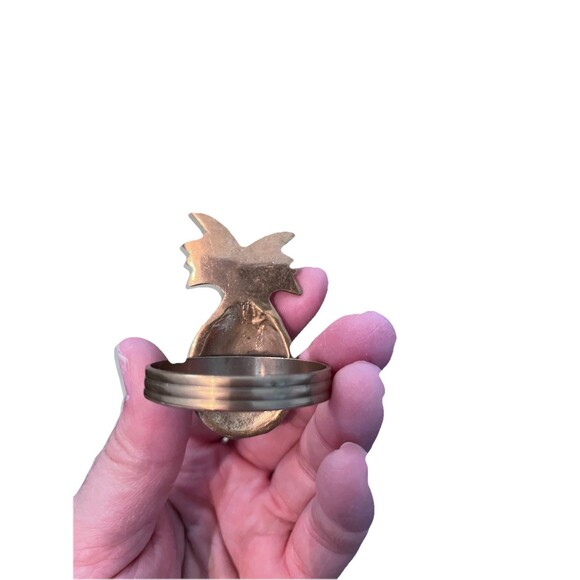 Vintage Pineapple Brass Metal Napkin Holders Rings Set of 5 MCM Mid Century - Picture 4 of 5